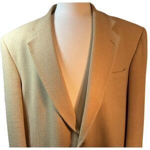 Hart Schaffner Marx Mens Camel Hair Blazer Sport Coat Tan Two Button USA Made